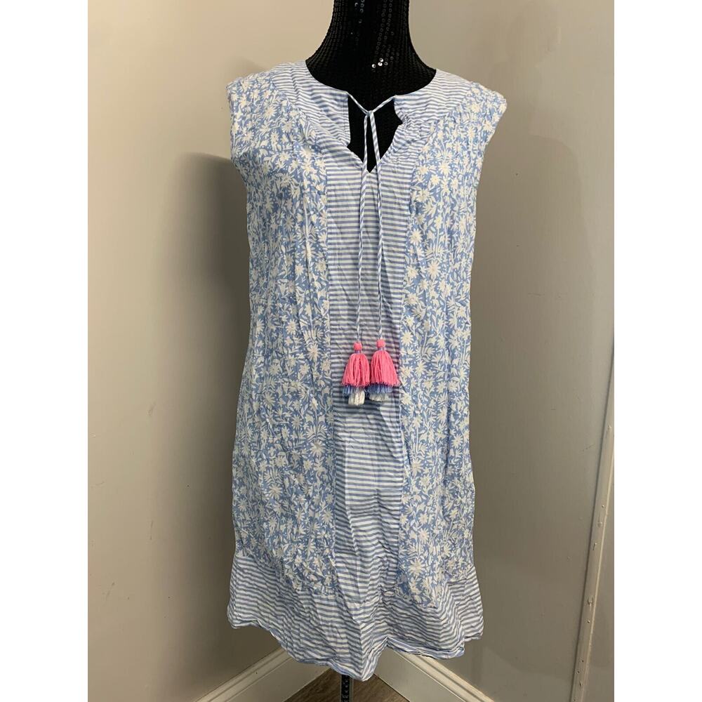 Vineyard Vines Dress Sleeveless Floral Blue S Women's A98
